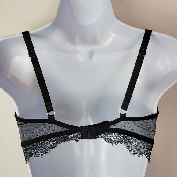 Thistle and Spire Womens Amore Lace Bra Underwire Sheer Size XS+ Black Corset - Picture 10 of 10